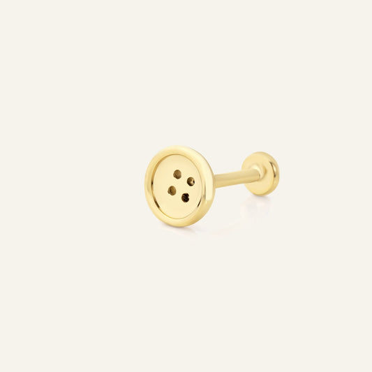 Düğme Figürlü Figürlü Altın Kulak Piercing