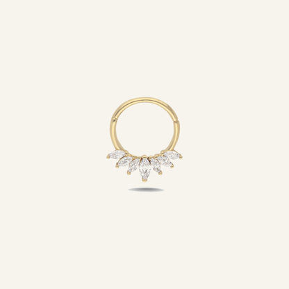 Veil Trace Markiz Kesim Taşlı Altın Halka Helix Piercing 10 Mm