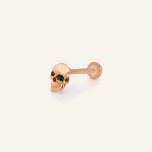 Green Eye Skull Figürlü Altın Kulak Piercing